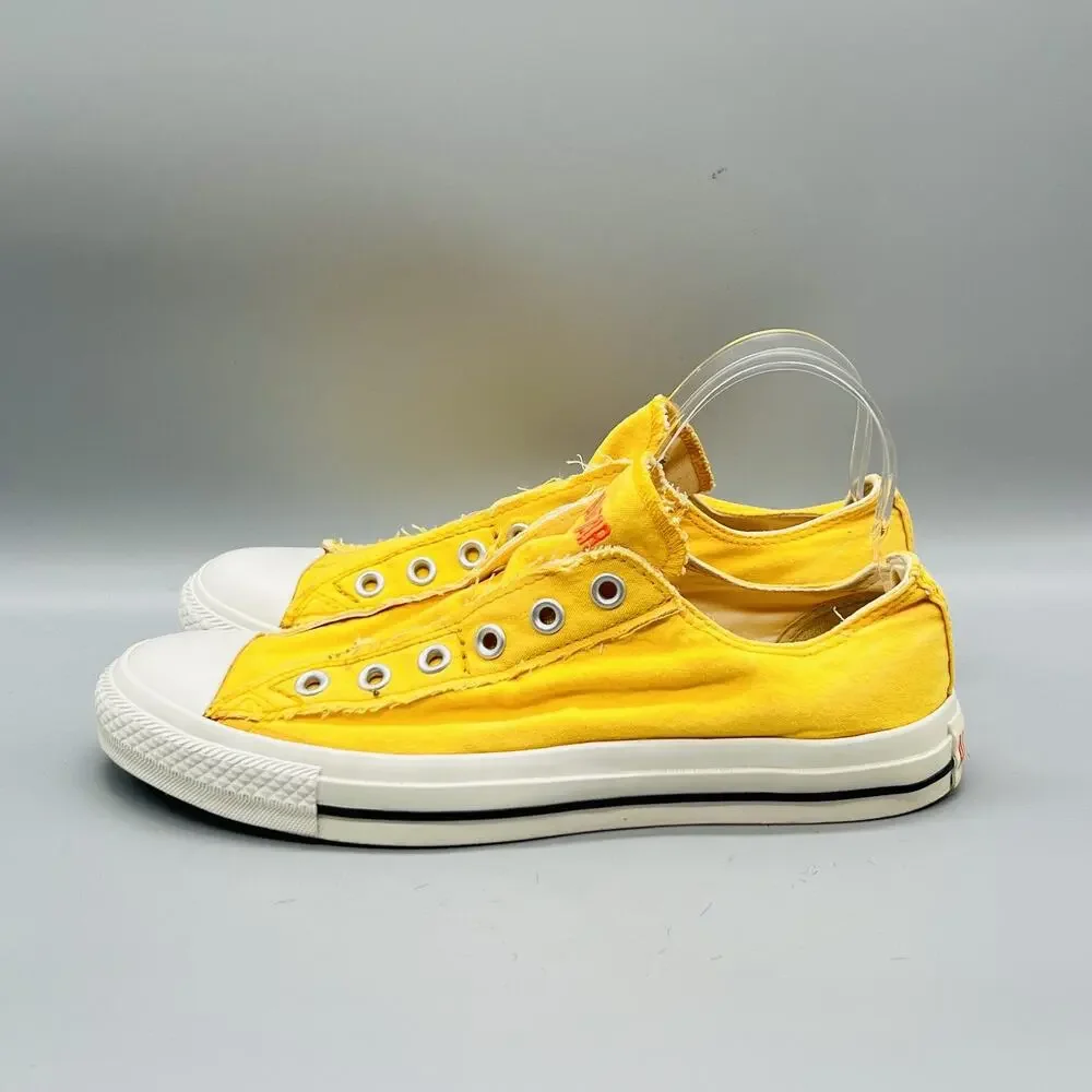 Converse Shoes Mens 8 Yellow Canvas All Star Slip On Casual Sneakers Comfort